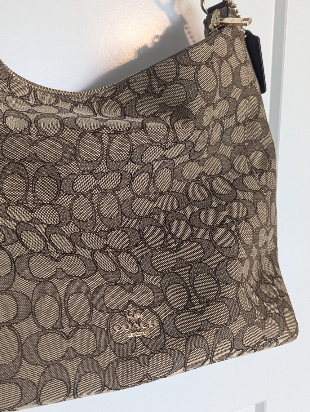 Coach Signature Celeste Hobo Shoulder Bag - Classic Khaki Brown NWT - Picture 2 of 10